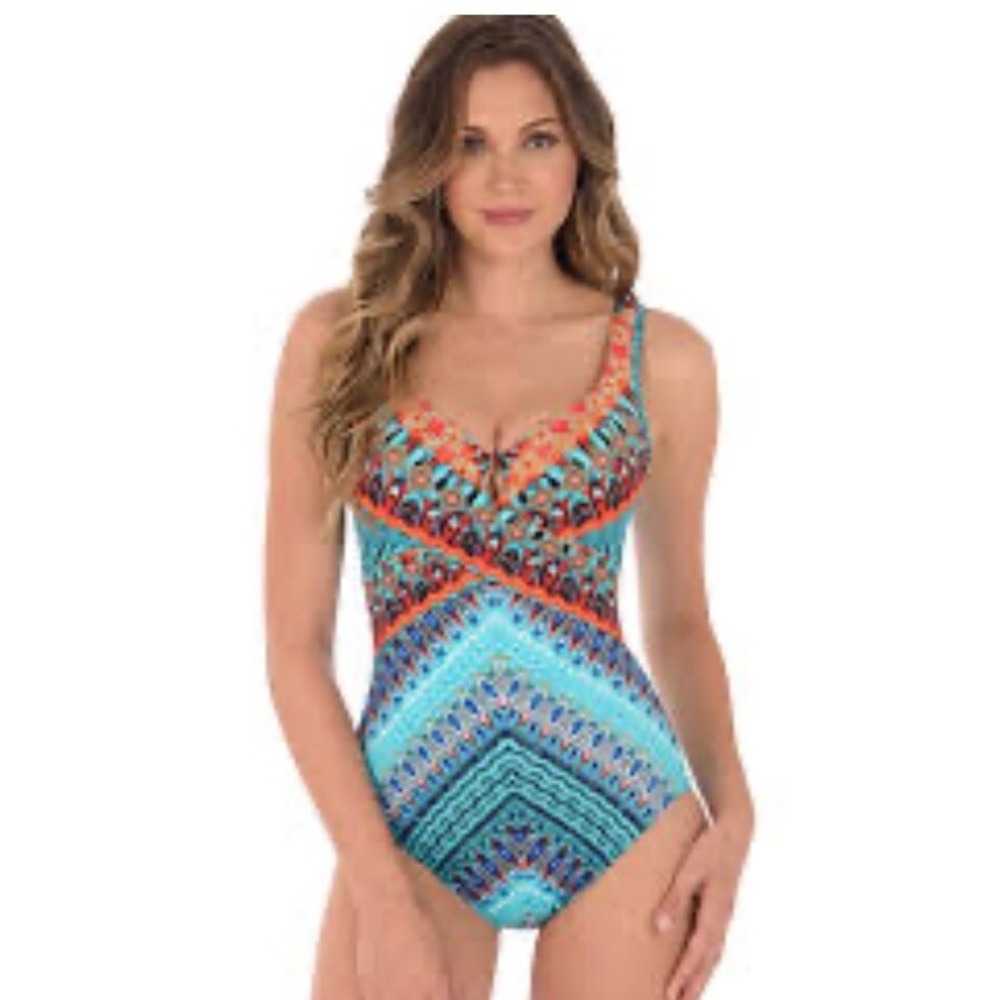 MIRACLESUIT Casbah Mix Escape One Piece Swimsuit, US 16, UK 18, Nepal Slimming